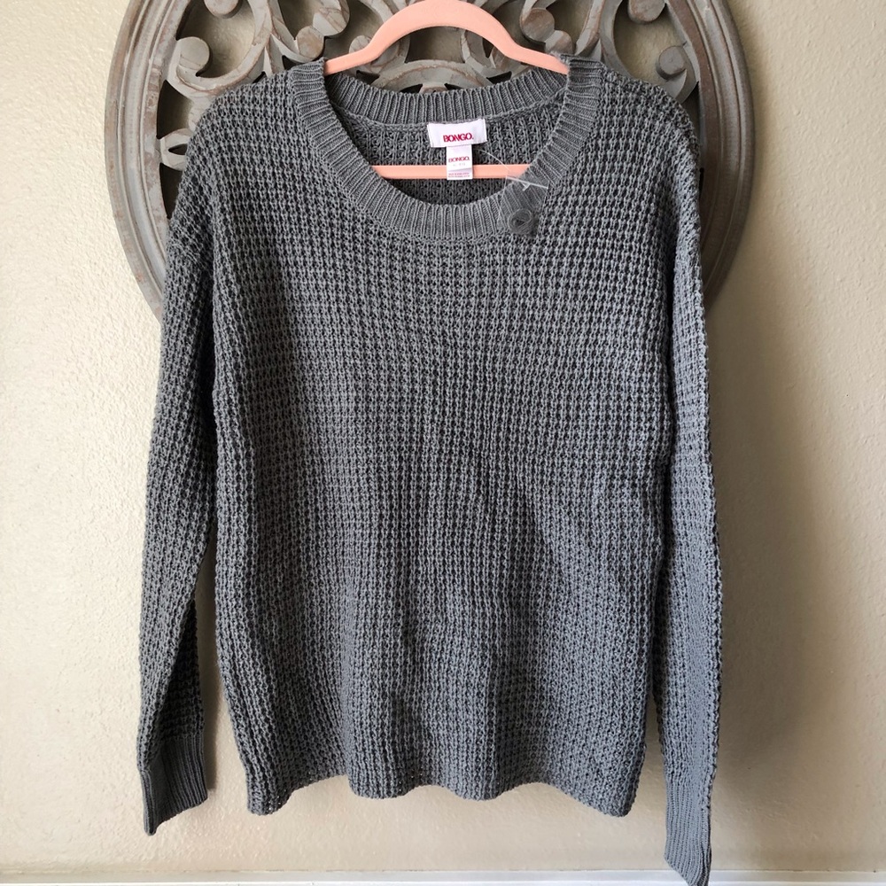Bongo graphite grey chunky knit sweater size XL